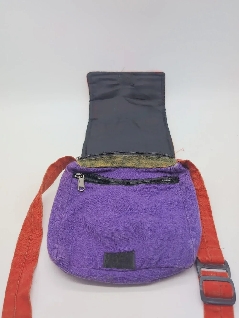 New Orleans Embroidered Distressed Colorblock Crossbody Hobo Bag